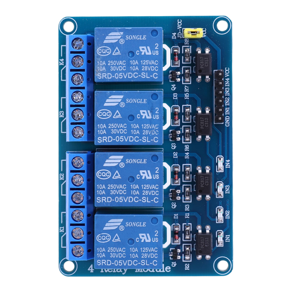 Relay Module 5V - لوحة توسعة ريلاي 4 قنوات 5