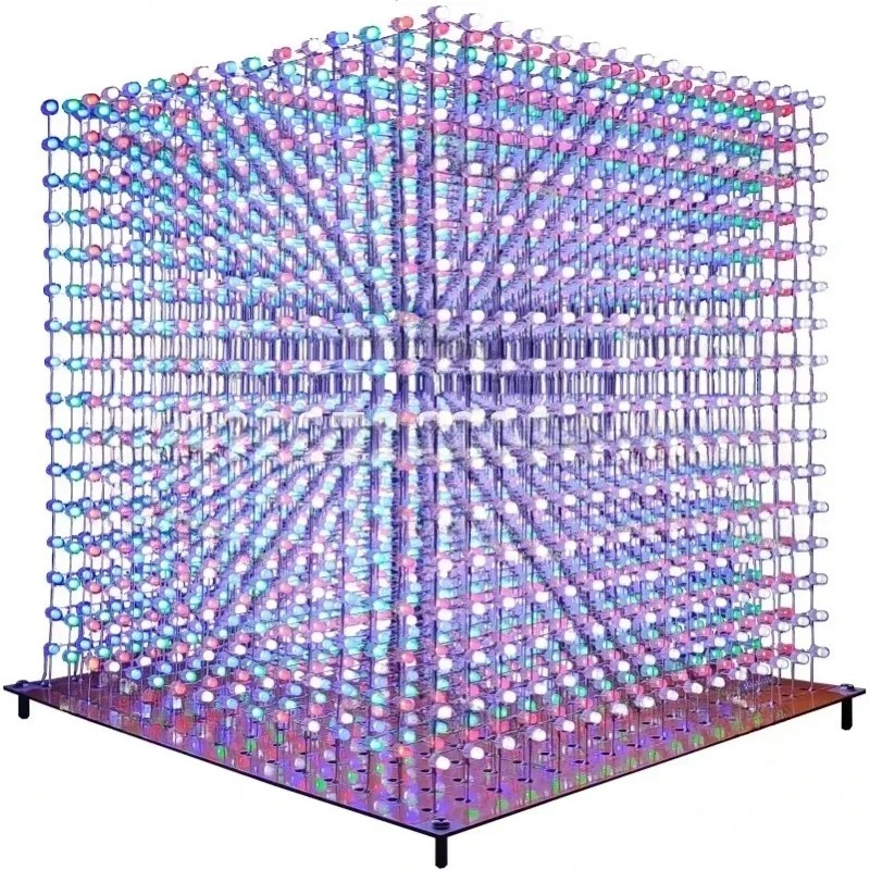 Diy With Electronics - 3 مكعبات إضاءة D16mini، طقم 16x16x16،