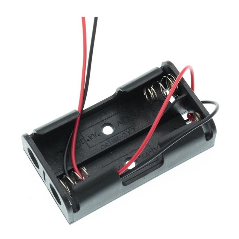 Diy Electronics Holder - علبة بطاريات 2AA مع أسلاك توصيل،
