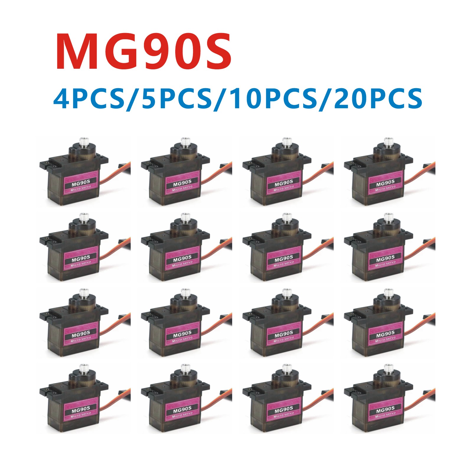 Servo Motor Sg90 - 4/5/10/20 قطعة MG90S ميتال جير RC