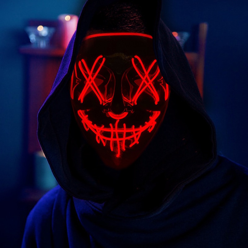 Diy Halloween Electronics - قناع الهالوين النيون LED، قناع حفلات