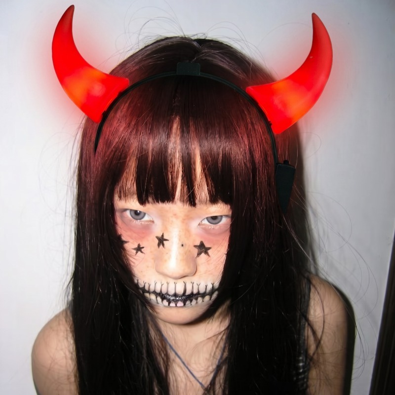 عصابة رأس بقرون شيطانية مضيئة  - مراجعة Diy Halloween Electronics وسعره