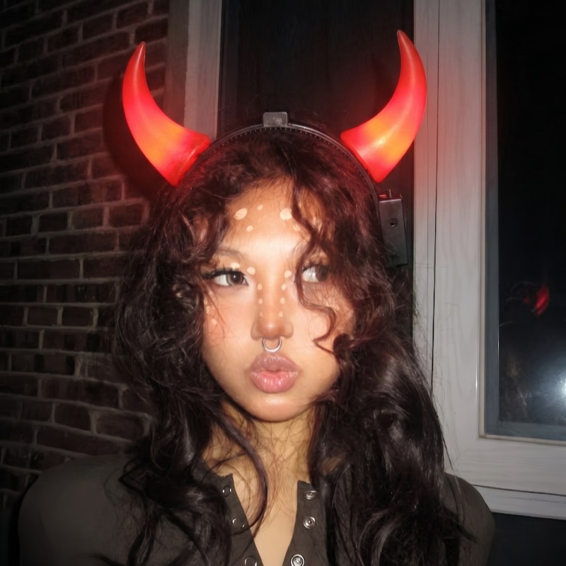 عصابة رأس بقرون شيطانية مضيئة  - مراجعة Diy Halloween Electronics وسعره