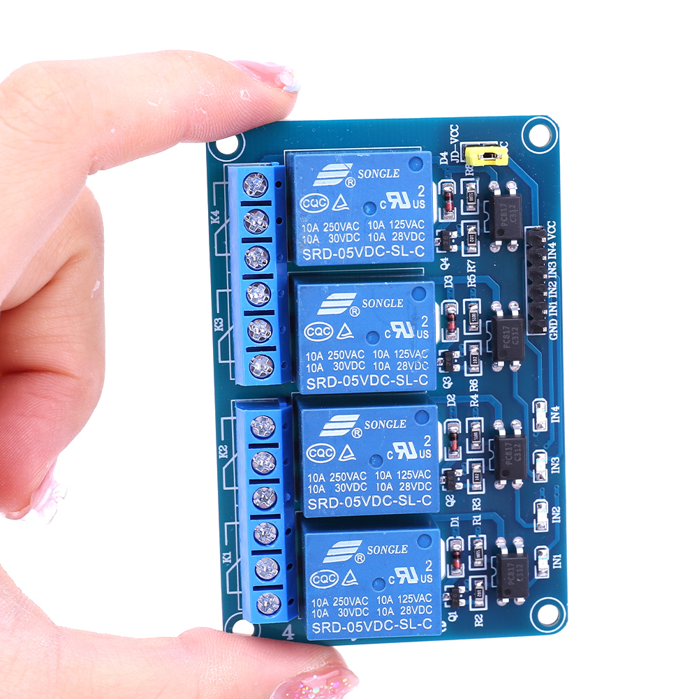 لوحة ريلاي 4 قنوات 5 فولت 12 ف - مراجعة Relay Module 5V وسعره