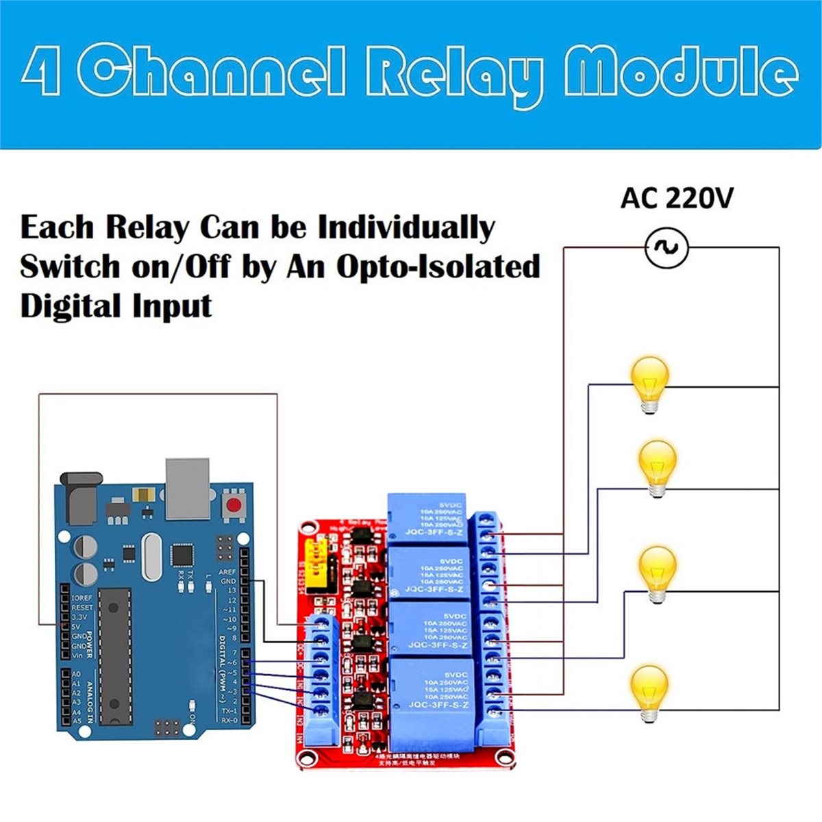 وحدة ريلاي A49T رباعية القنوات - مراجعة Relay Module 5V وسعره