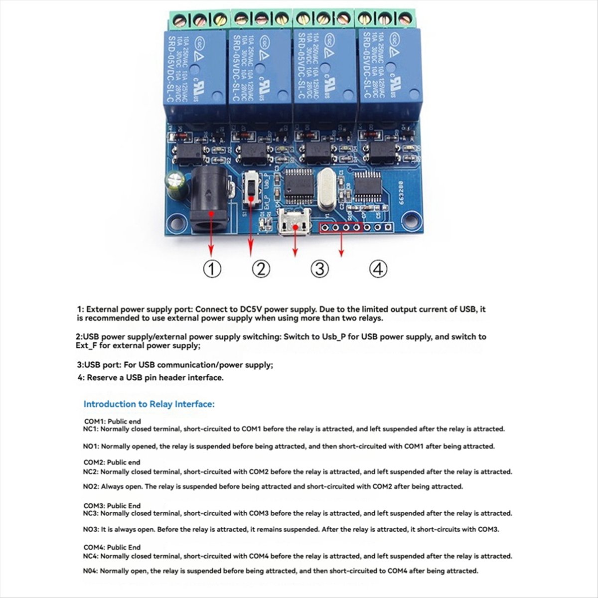 وحدة ريلاي USB رباعية القنوات  - مراجعة Relay Module 5V وسعره