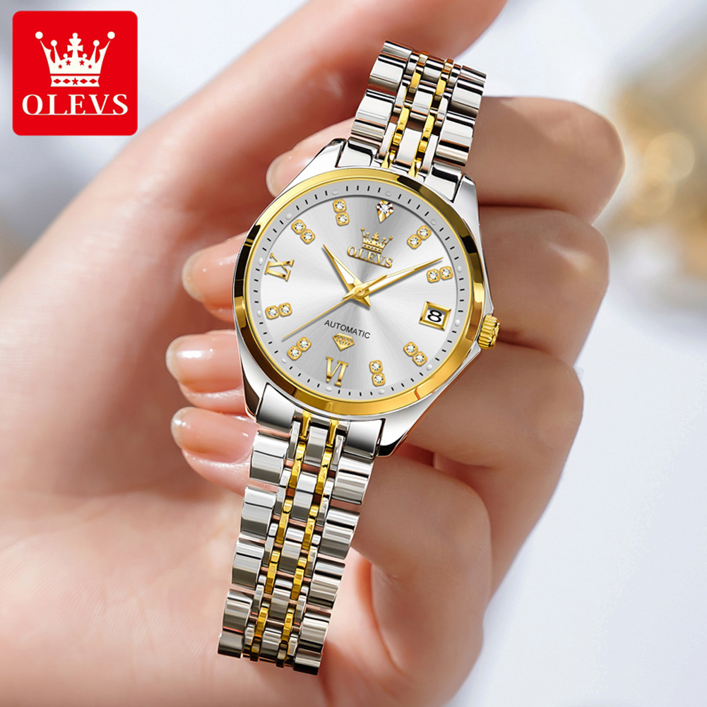 OLEVS 9801 ساعة نسائية فاخرة م - مراجعة Push Button Tactile وسعره
