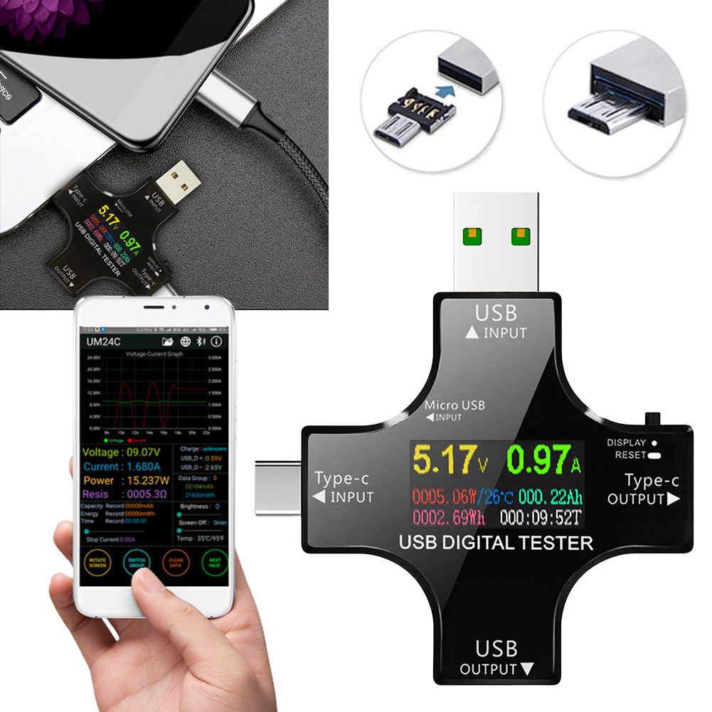 USB تستر نوع-C PD اللون الفولت - مراجعة Logic Analyzer Usb وسعره