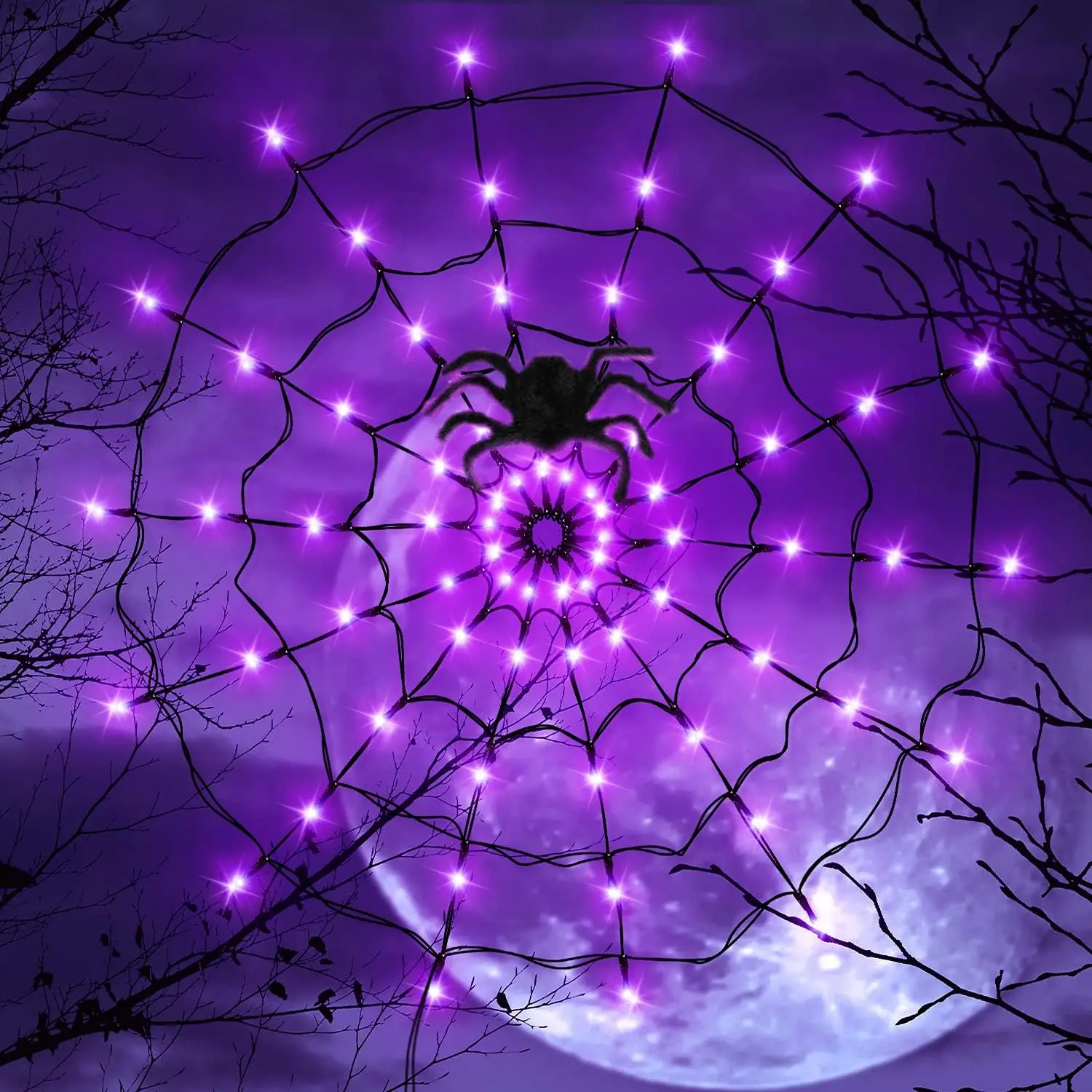 أضواء LED على شكل شبكة عنكبوت  - مراجعة Diy Halloween Electronics وسعره