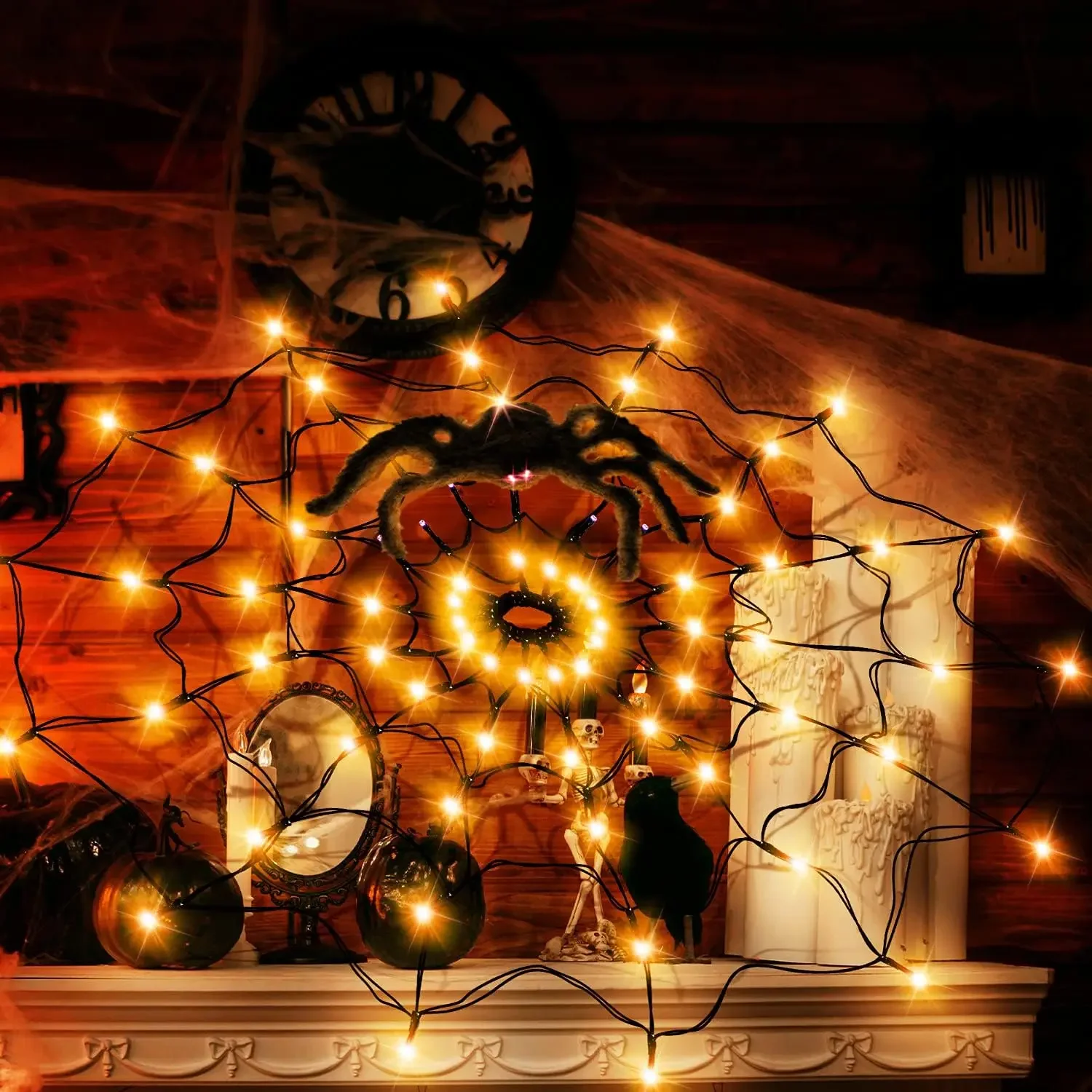 أضواء LED على شكل شبكة عنكبوت  - مراجعة Diy Halloween Electronics وسعره