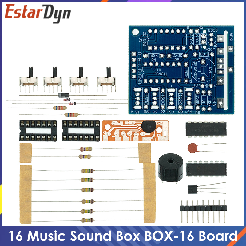 صندوق موسيقى BOX-16 بـ 16 نغمة - مراجعة Diy Electronics Music وسعره
