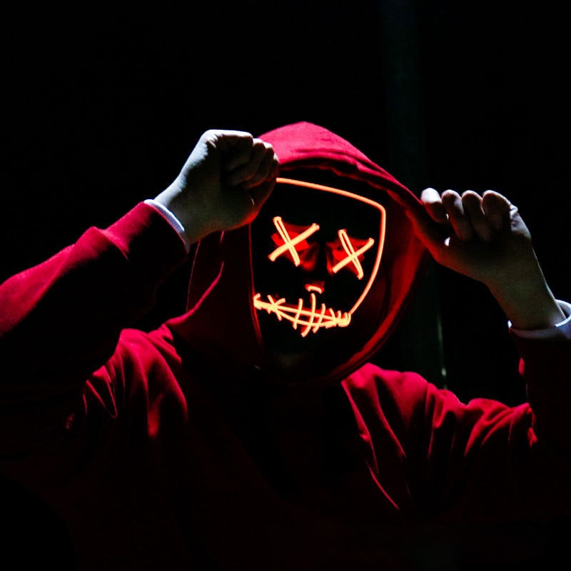 قناع الهالوين النيون LED، قناع - مراجعة Diy Halloween Electronics وسعره