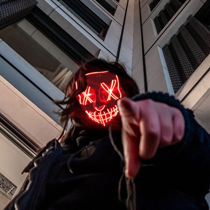 قناع الهالوين النيون LED، قناع - مراجعة Diy Halloween Electronics وسعره